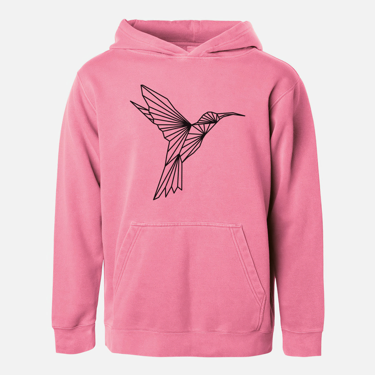 Geometric Hummingbird - Youth Pigment Dyed Hoodie