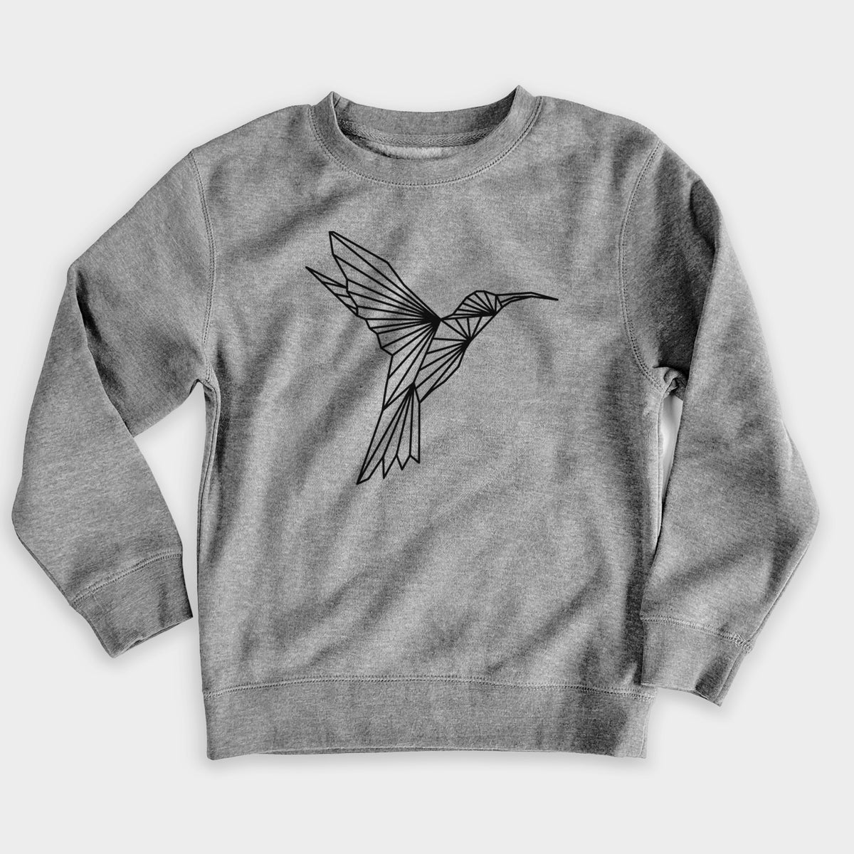 Geometric Hummingbird - Youth Lightweight Crewneck Sweatshirt