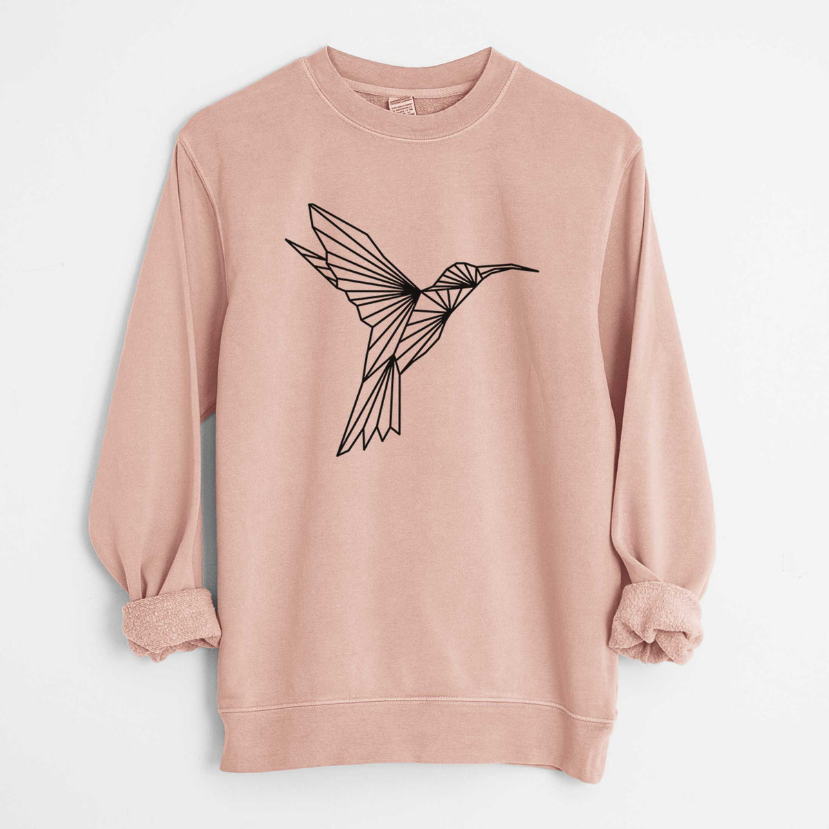 Geometric Hummingbird - Unisex Pigment Dyed Crew Sweatshirt