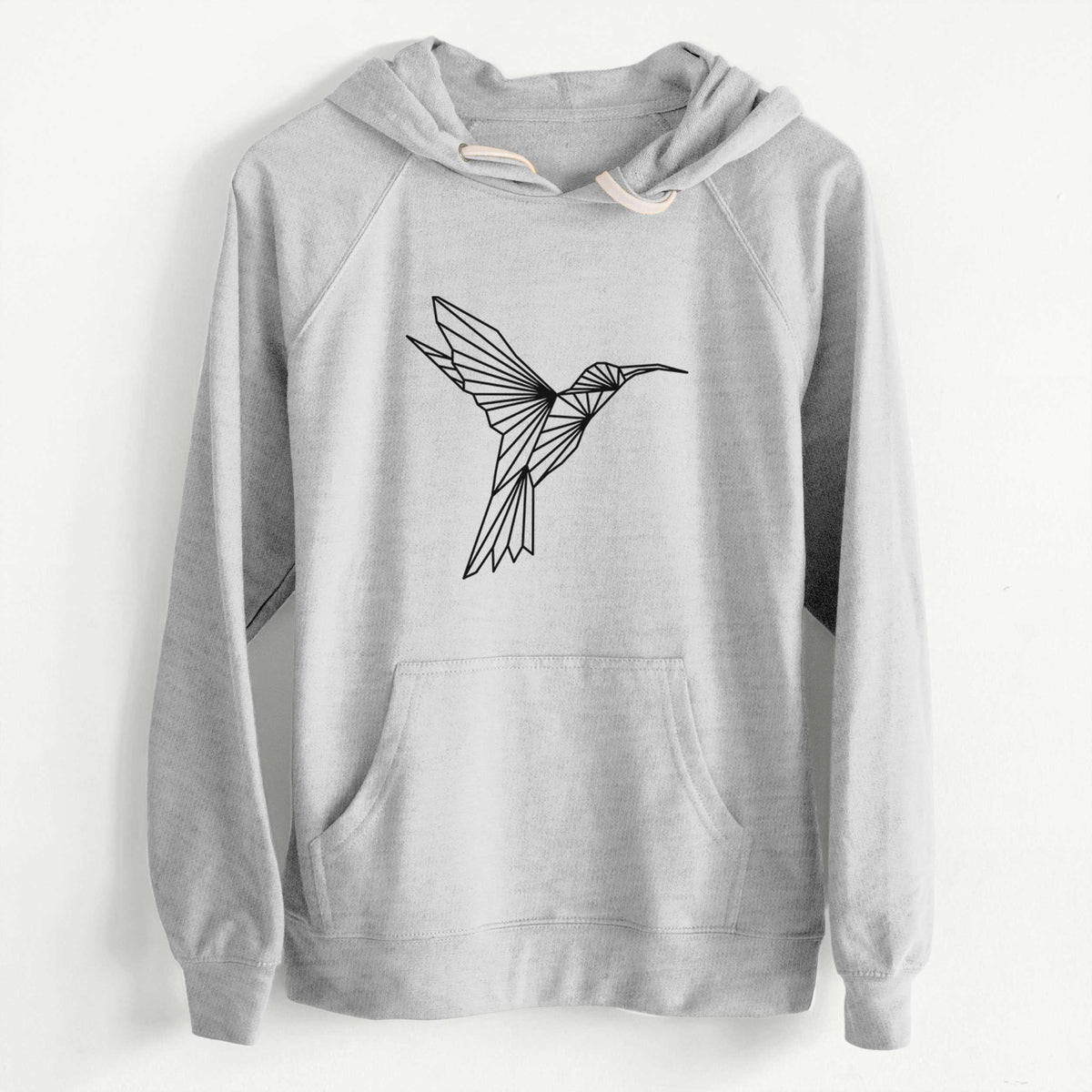 Geometric Hummingbird  - Unisex Slim Fit Loopback Terry Hoodie