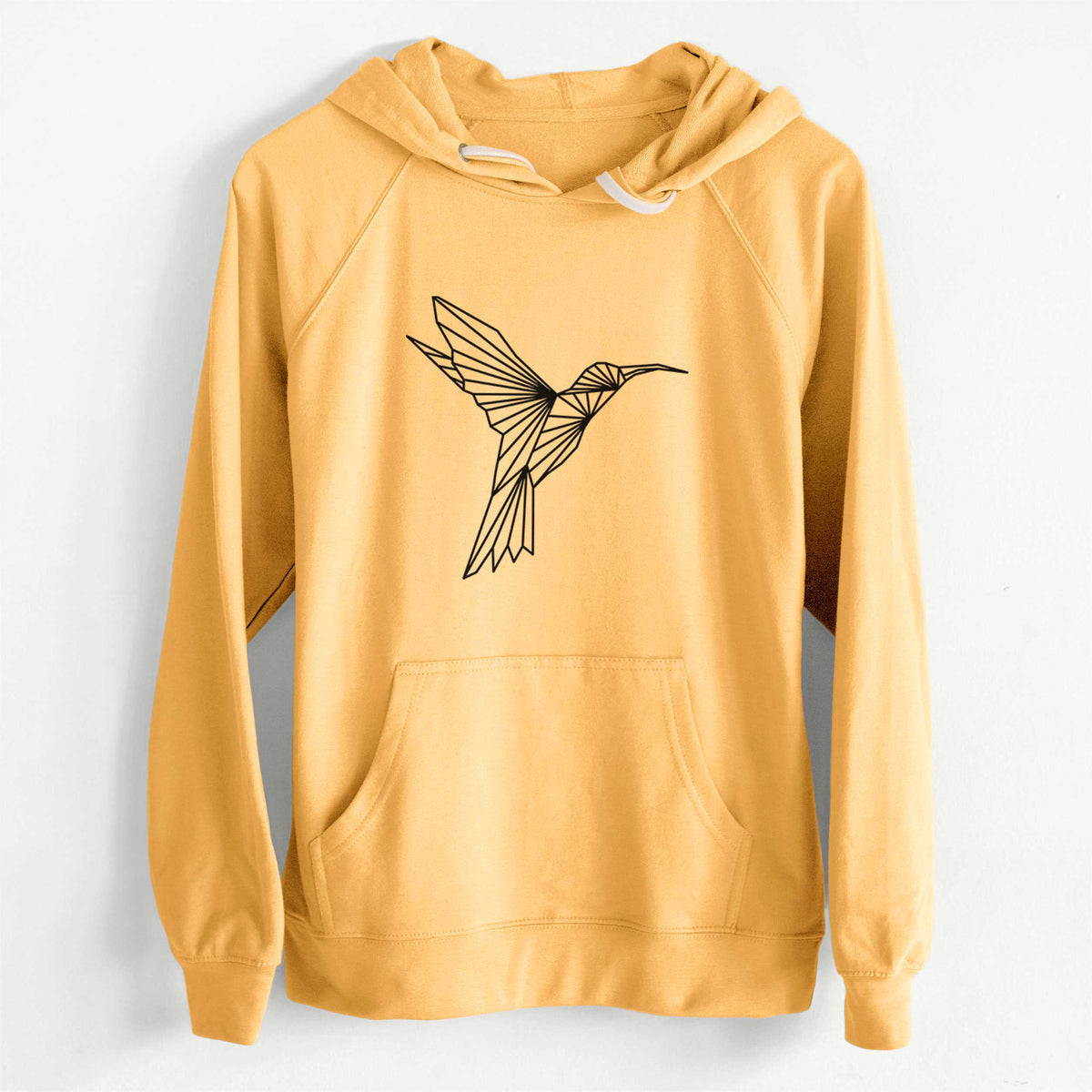 Geometric Hummingbird  - Unisex Slim Fit Loopback Terry Hoodie