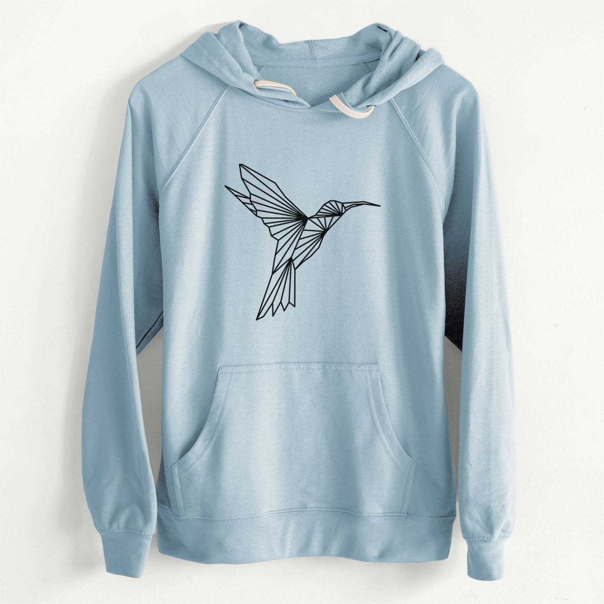 Geometric Hummingbird  - Unisex Slim Fit Loopback Terry Hoodie