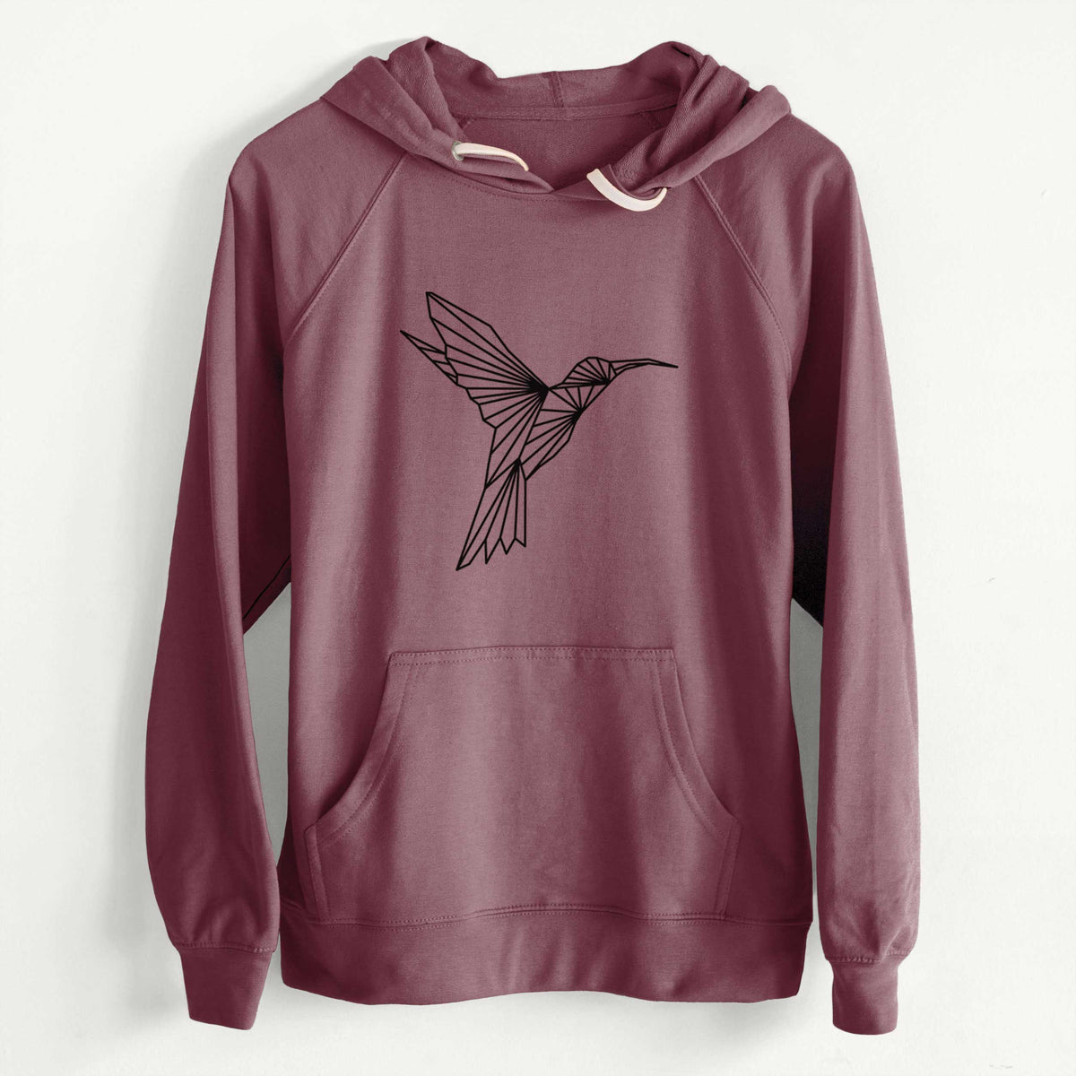 Geometric Hummingbird  - Unisex Slim Fit Loopback Terry Hoodie