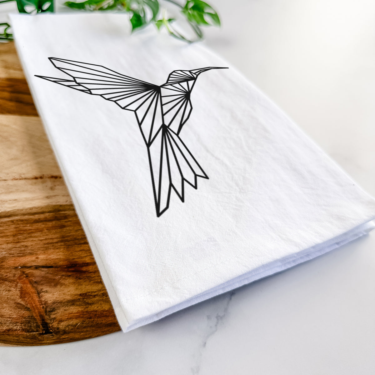 Geometric Hummingbird Tea Towel