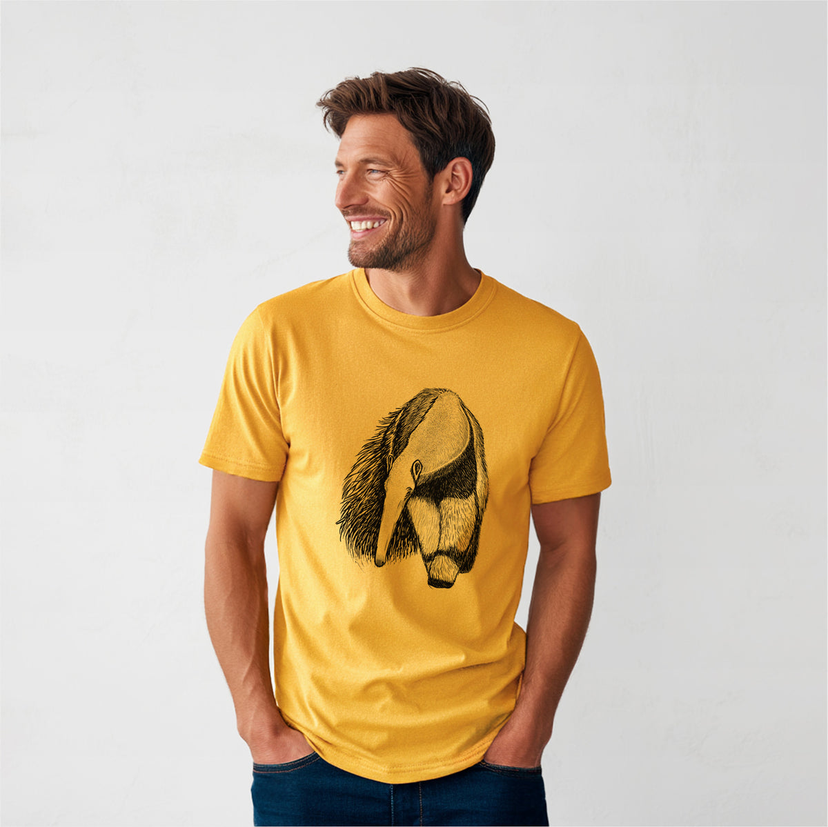 Giant Anteater - Myrmecophaga tridactyla - Heavyweight Men&#39;s 100% Organic Cotton Tee