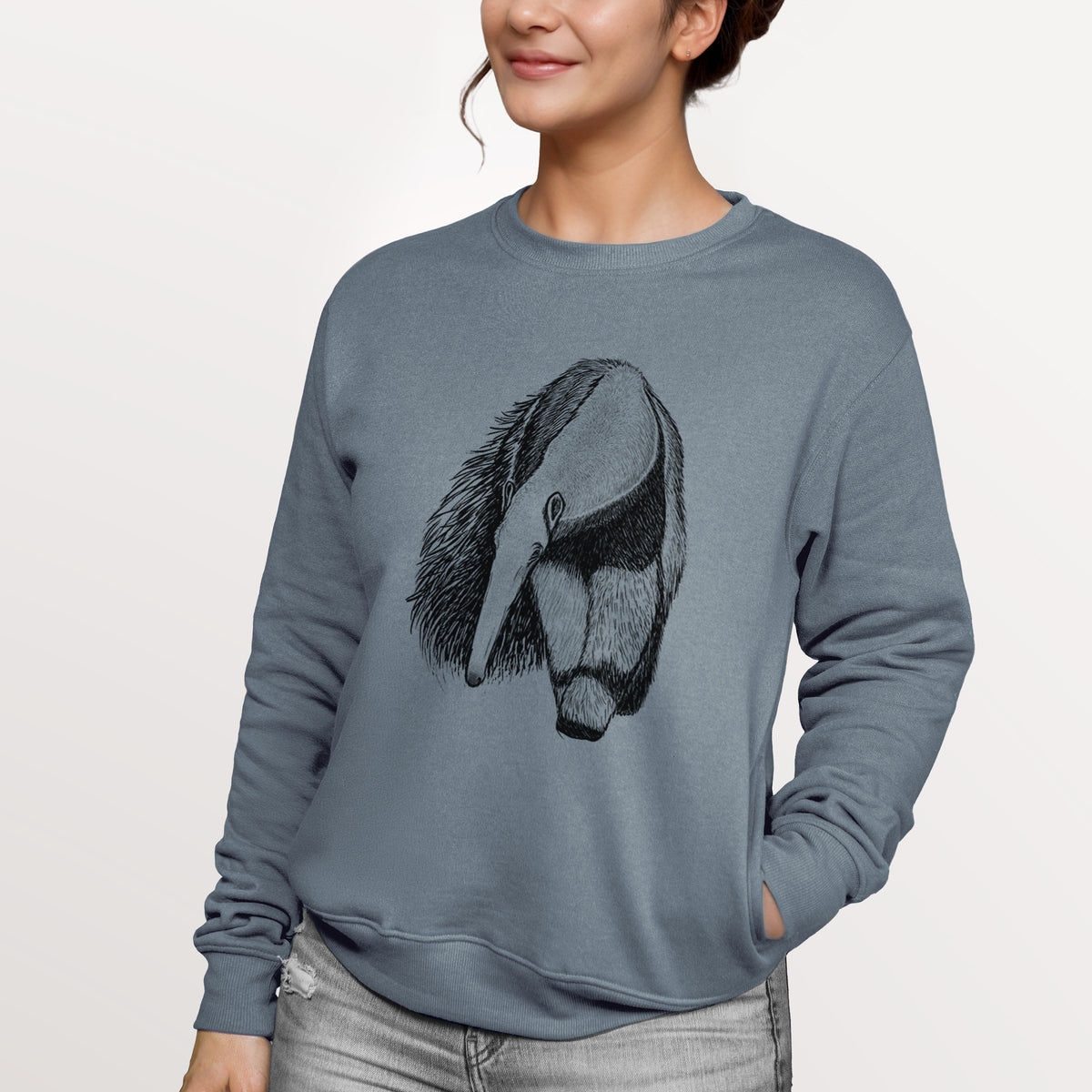 Giant Anteater - Myrmecophaga tridactyla  - Unisex Reclaimed Crewneck Sweatshirt