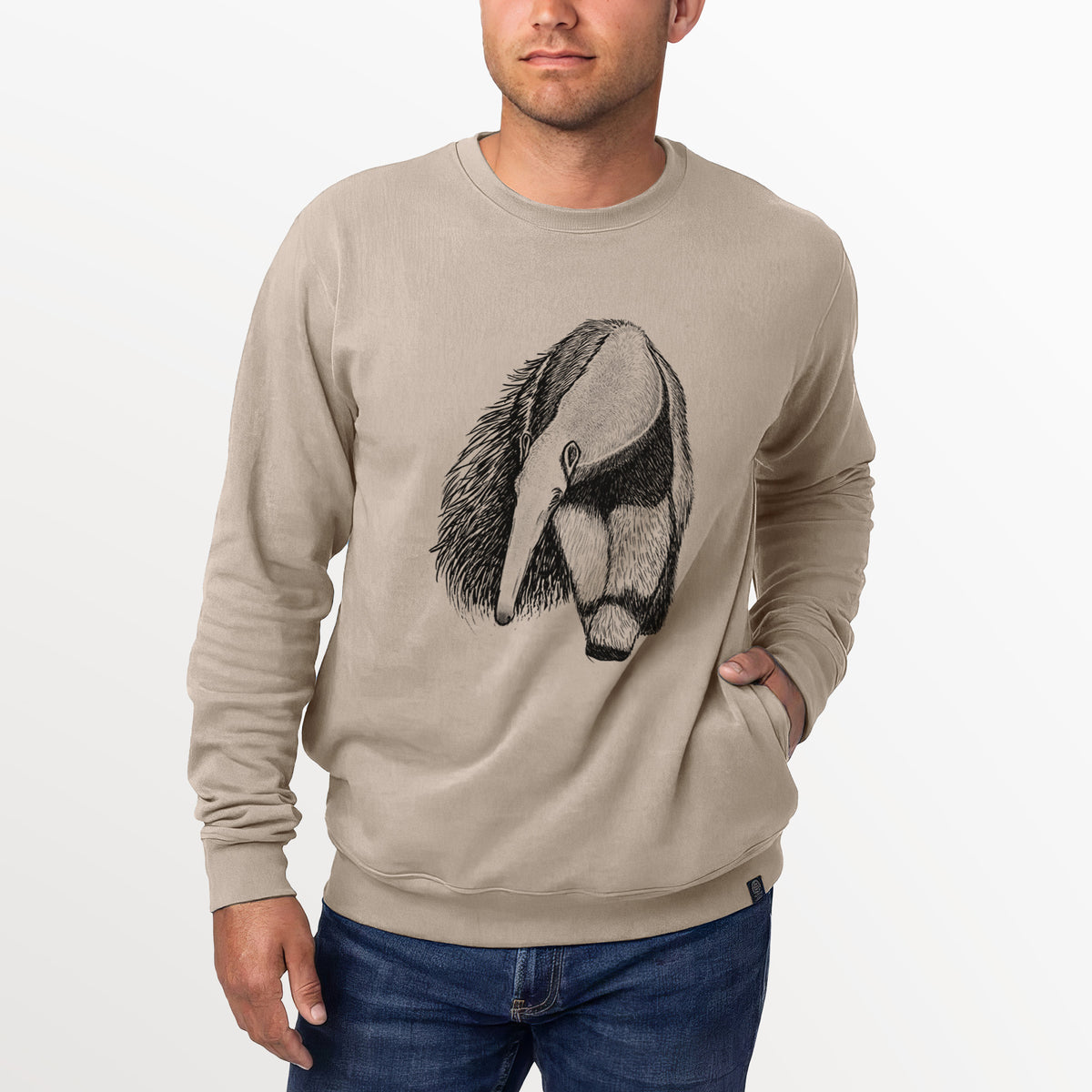 Giant Anteater - Myrmecophaga tridactyla  - Unisex Reclaimed Crewneck Sweatshirt