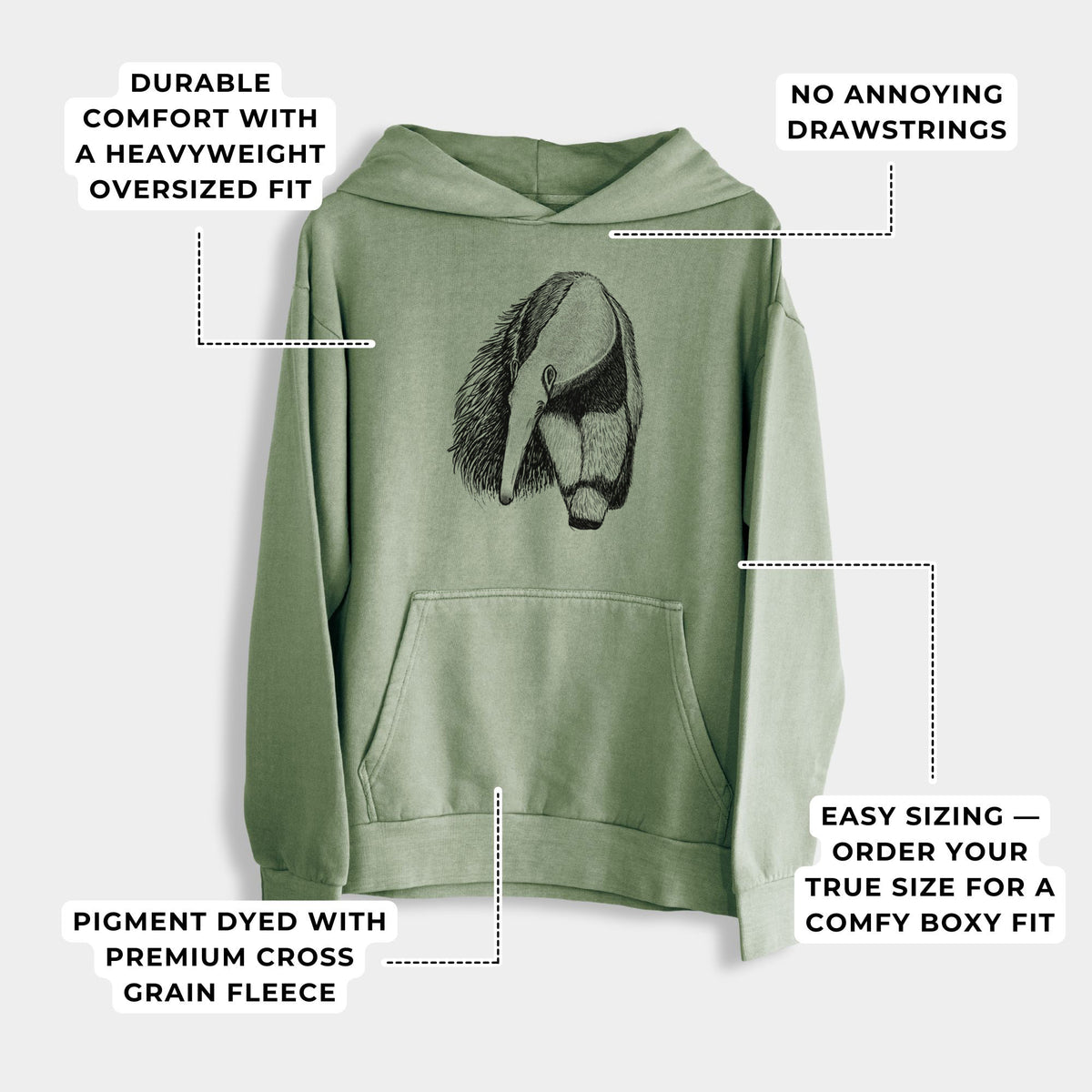 Giant Anteater - Myrmecophaga tridactyla  - Urban Heavyweight Hoodie