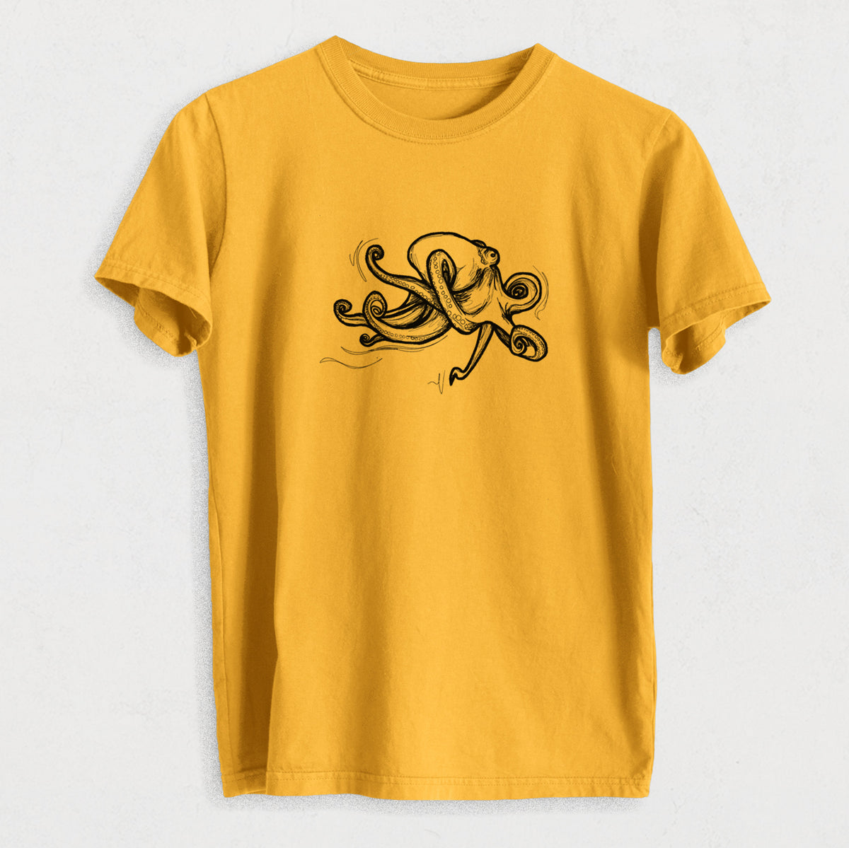 Giant Pacific Octopus - Heavyweight Men&#39;s 100% Organic Cotton Tee
