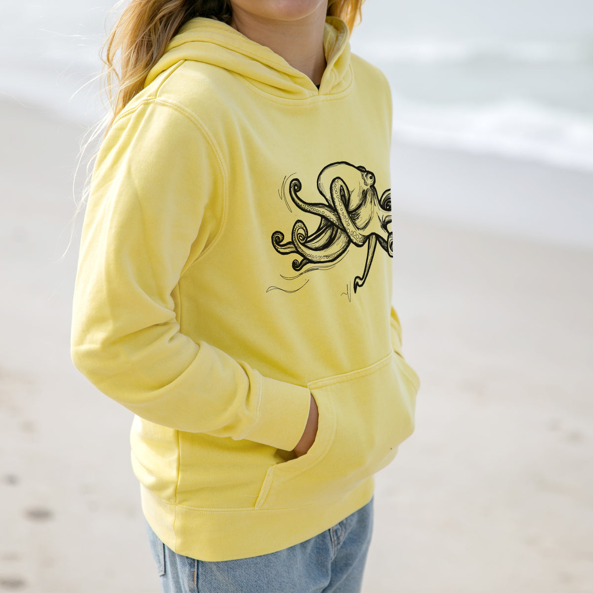 Giant Pacific Octopus - Youth Pigment Dyed Hoodie