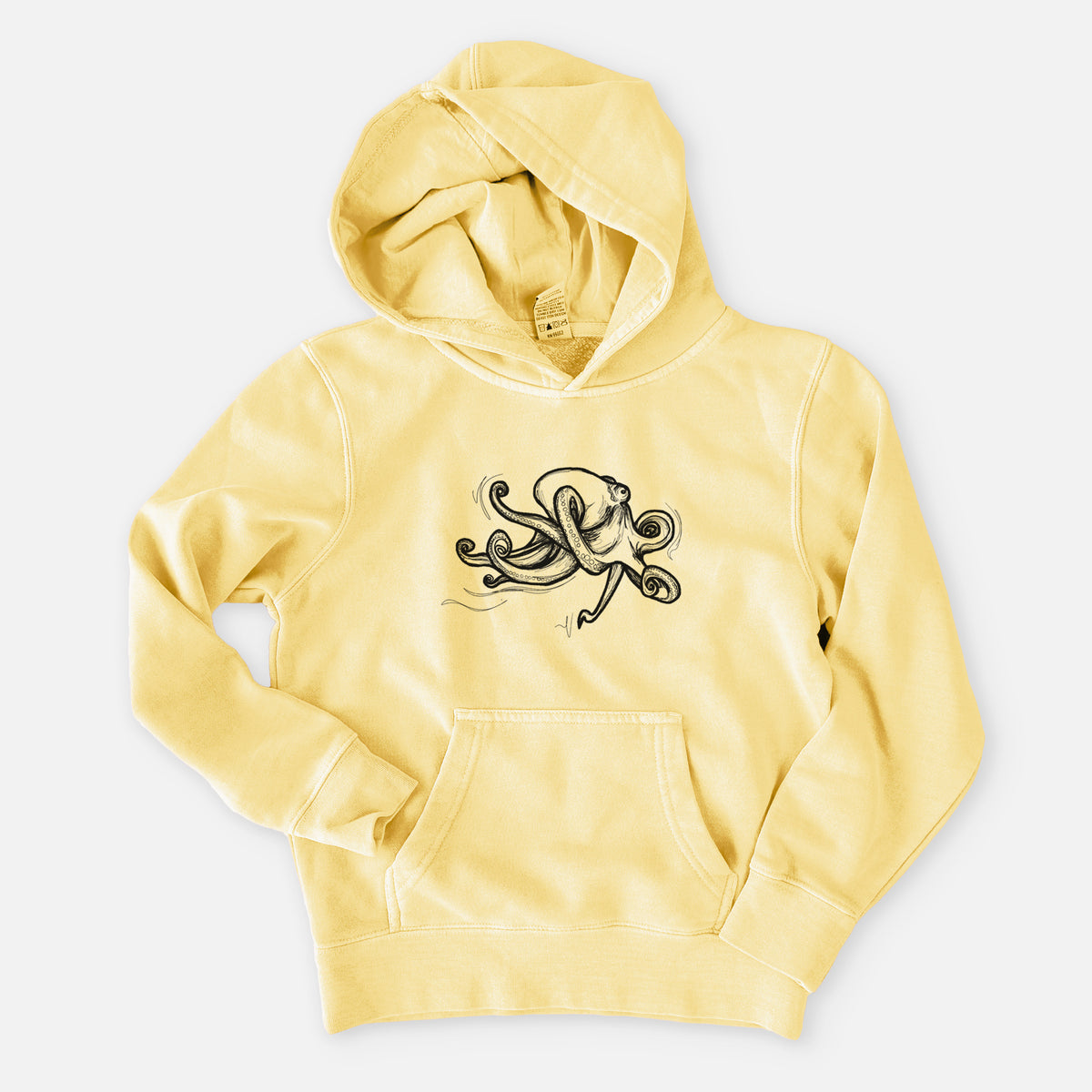 Giant Pacific Octopus - Youth Pigment Dyed Hoodie