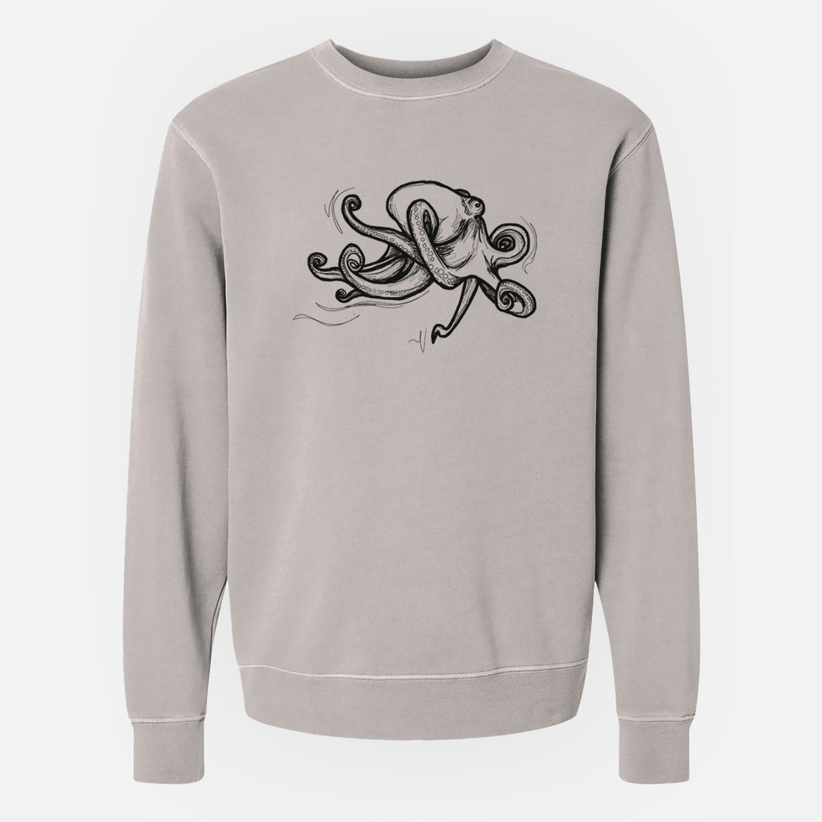 Giant Pacific Octopus - Unisex Pigment Dyed Crew Sweatshirt