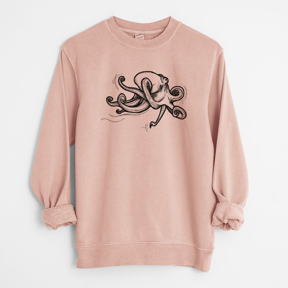 Giant Pacific Octopus - Unisex Pigment Dyed Crew Sweatshirt