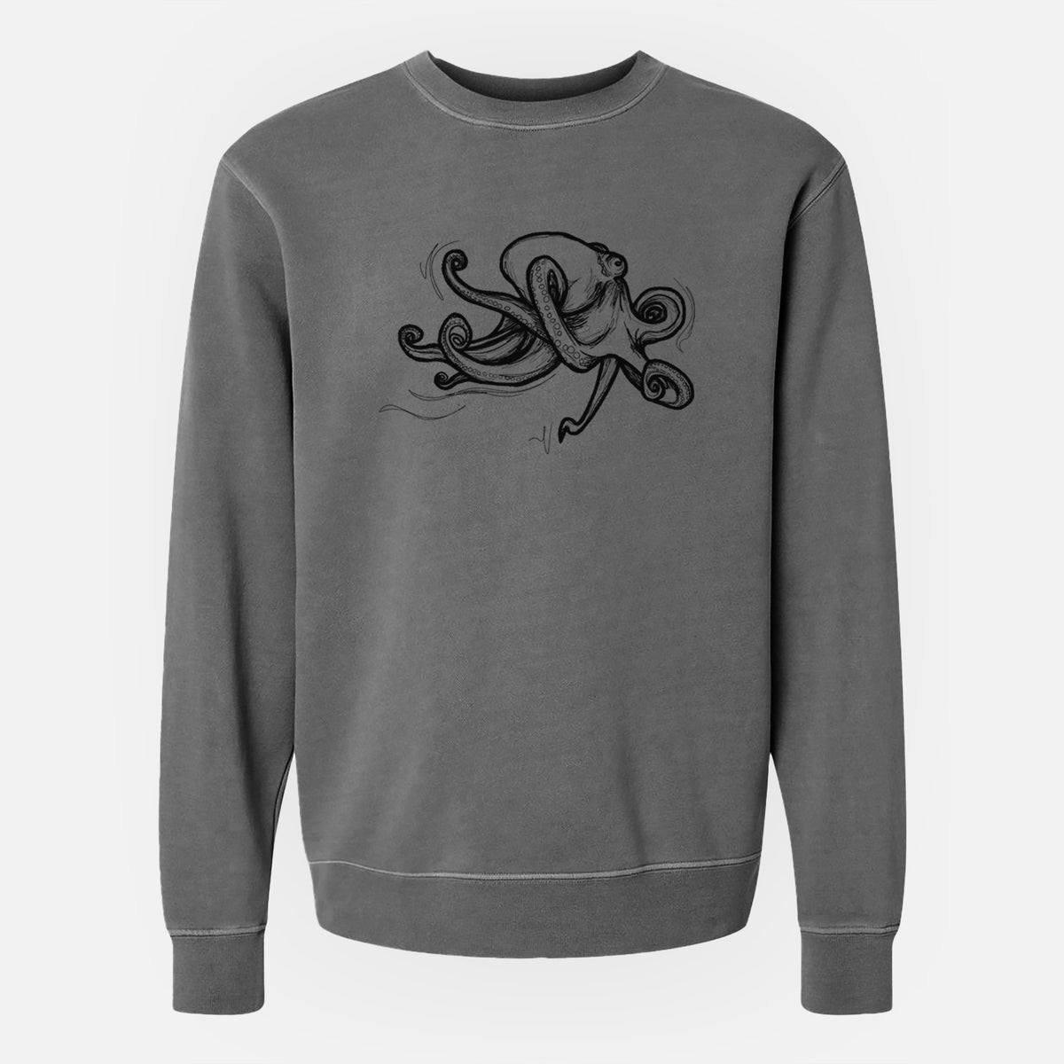 Giant Pacific Octopus - Unisex Pigment Dyed Crew Sweatshirt