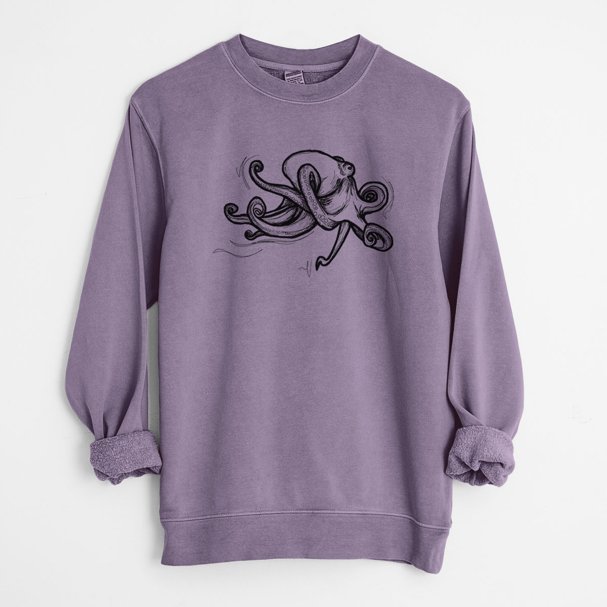 Giant Pacific Octopus - Unisex Pigment Dyed Crew Sweatshirt