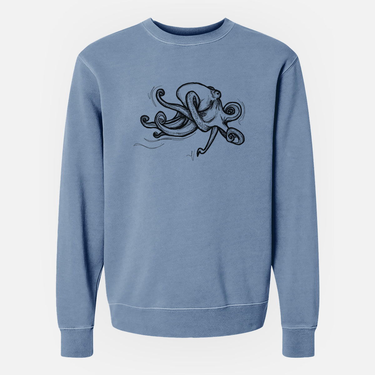 Giant Pacific Octopus - Unisex Pigment Dyed Crew Sweatshirt