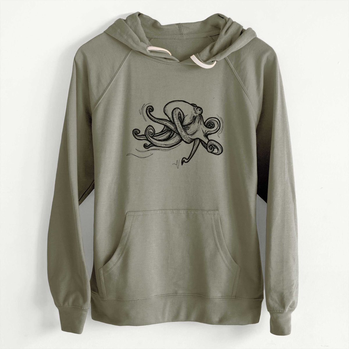 CLEARANCE - Giant Pacific Octopus  - Unisex Slim Fit Loopback Terry Hoodie