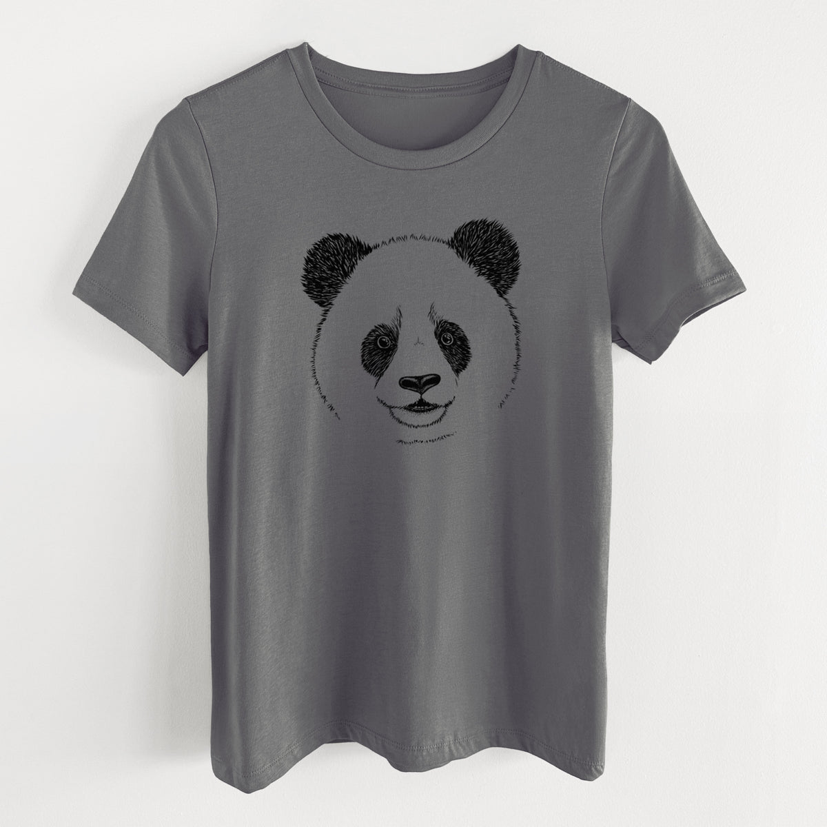 Giant Panda - Women&#39;s Lightweight Relaxed Fit 100% Cotton Crewneck