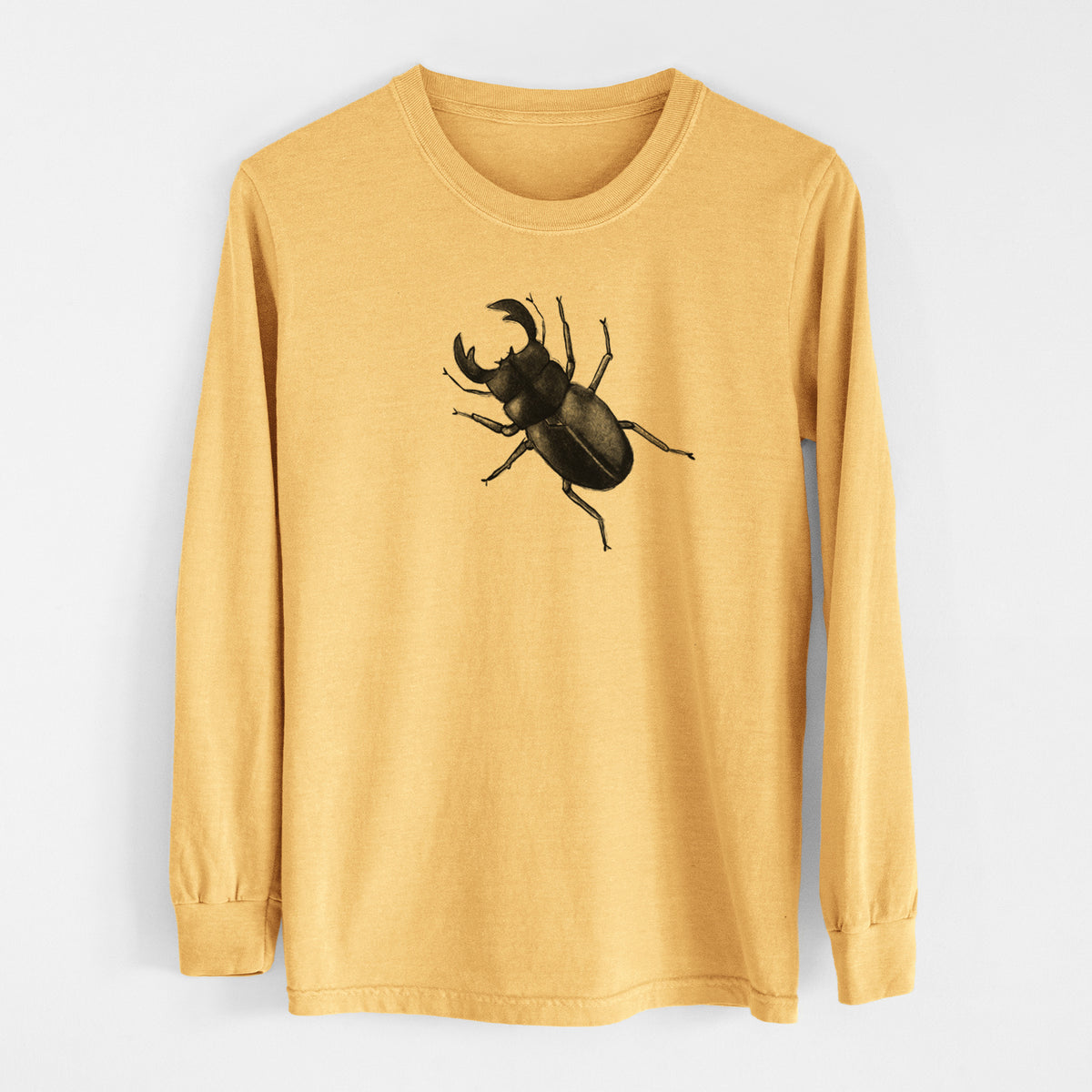 Dorcus titanus - Giant Stag Beetle - Men&#39;s Heavyweight 100% Cotton Long Sleeve