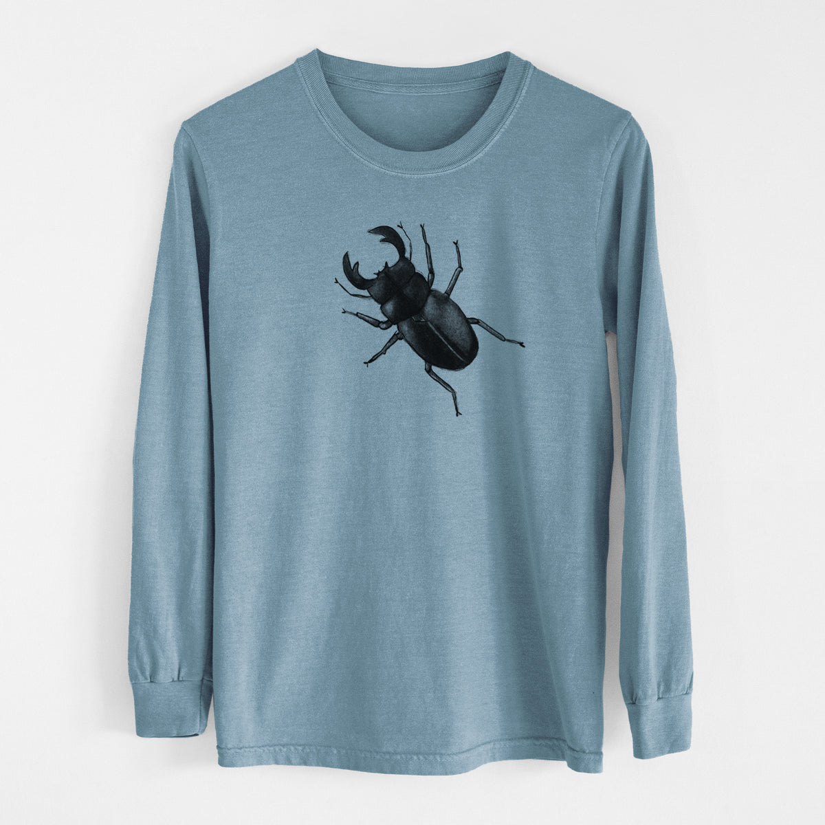 Dorcus titanus - Giant Stag Beetle - Men&#39;s Heavyweight 100% Cotton Long Sleeve