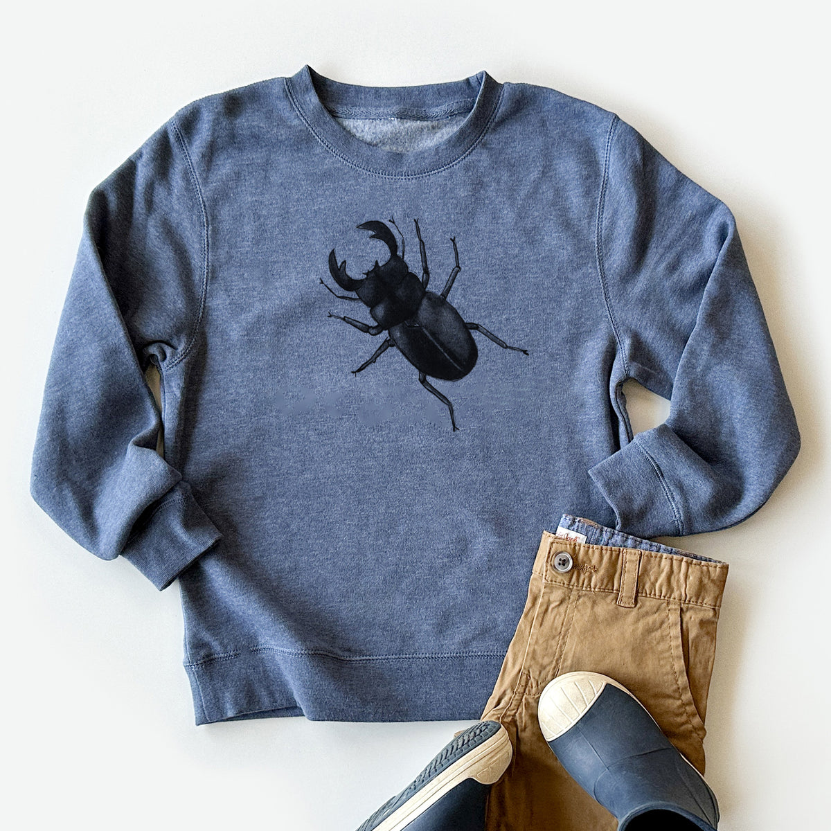 Dorcus titanus - Giant Stag Beetle - Youth Lightweight Crewneck Sweatshirt