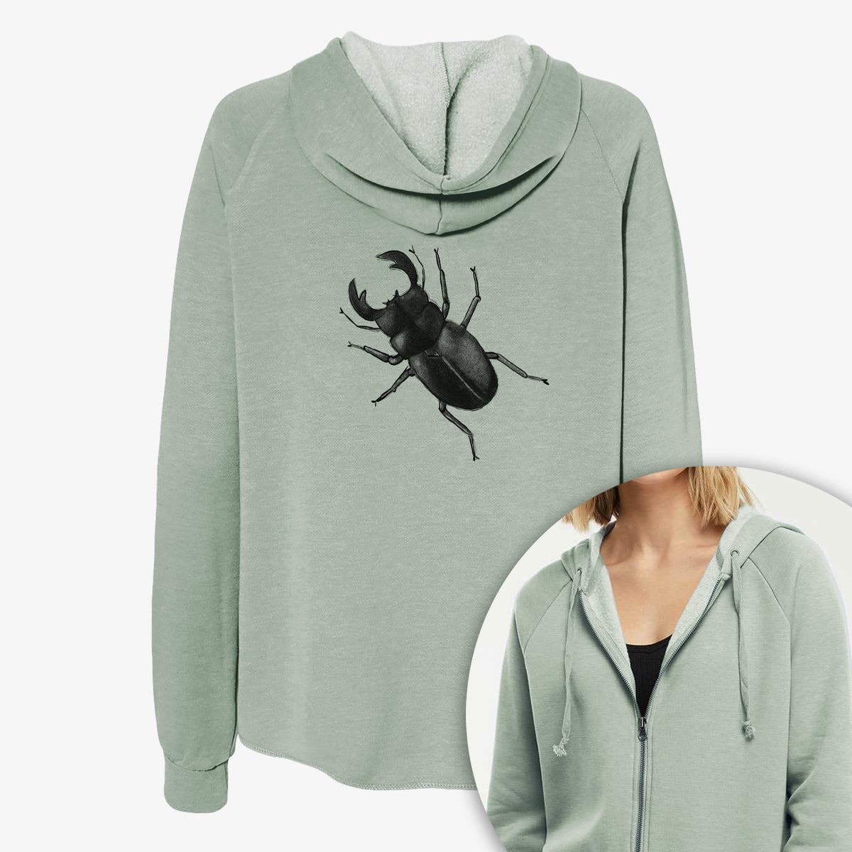 Dorcus titanus - Giant Stag Beetle - Women's Cali Wave Zip-Up Sweatshirt
