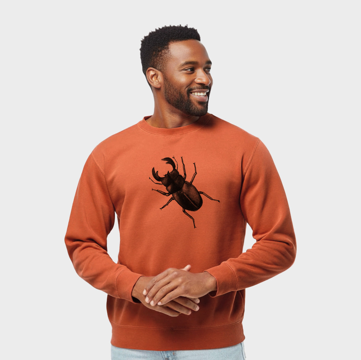 Dorcus titanus - Giant Stag Beetle - Unisex Pigment Dyed Crew Sweatshirt