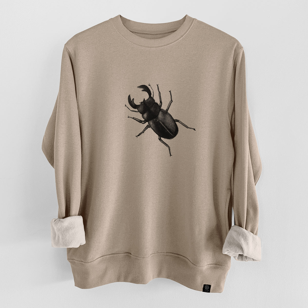 Dorcus titanus - Giant Stag Beetle  - Unisex Reclaimed Crewneck Sweatshirt