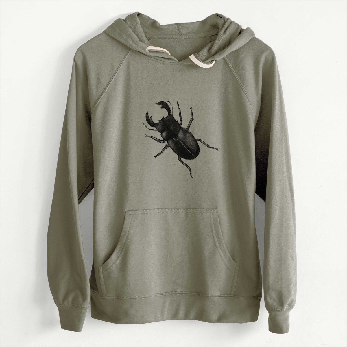 CLEARANCE - Dorcus titanus - Giant Stag Beetle  - Unisex Slim Fit Loopback Terry Hoodie