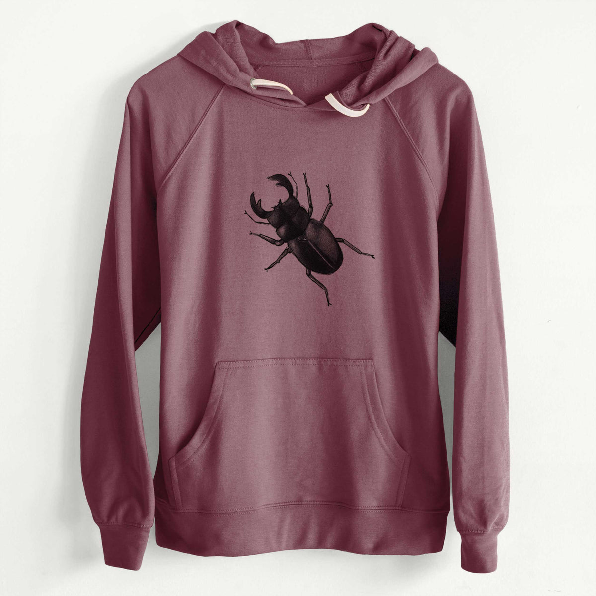 CLEARANCE - Dorcus titanus - Giant Stag Beetle  - Unisex Slim Fit Loopback Terry Hoodie