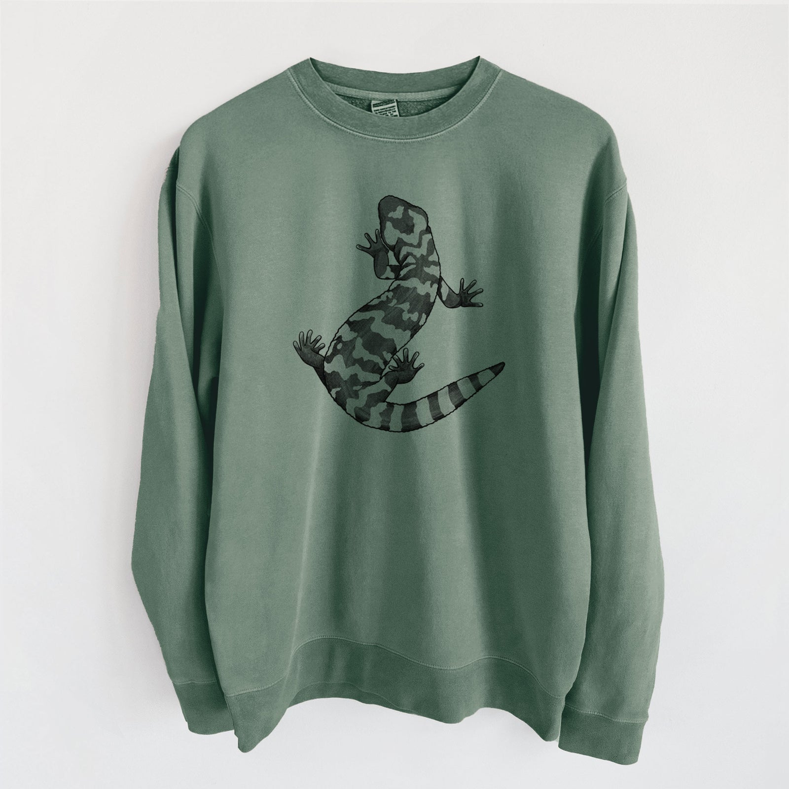 Gila Monster - Heloderma suspectum - Unisex Pigment Dyed Crew Sweatshirt in Alpine Green