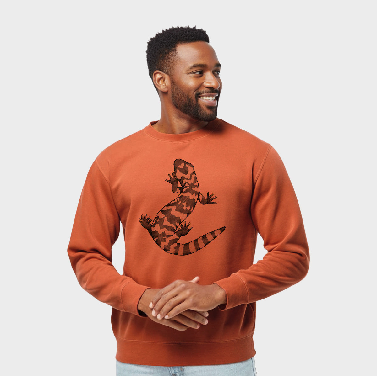 Gila Monster - Heloderma suspectum - Unisex Pigment Dyed Crew Sweatshirt in Amber