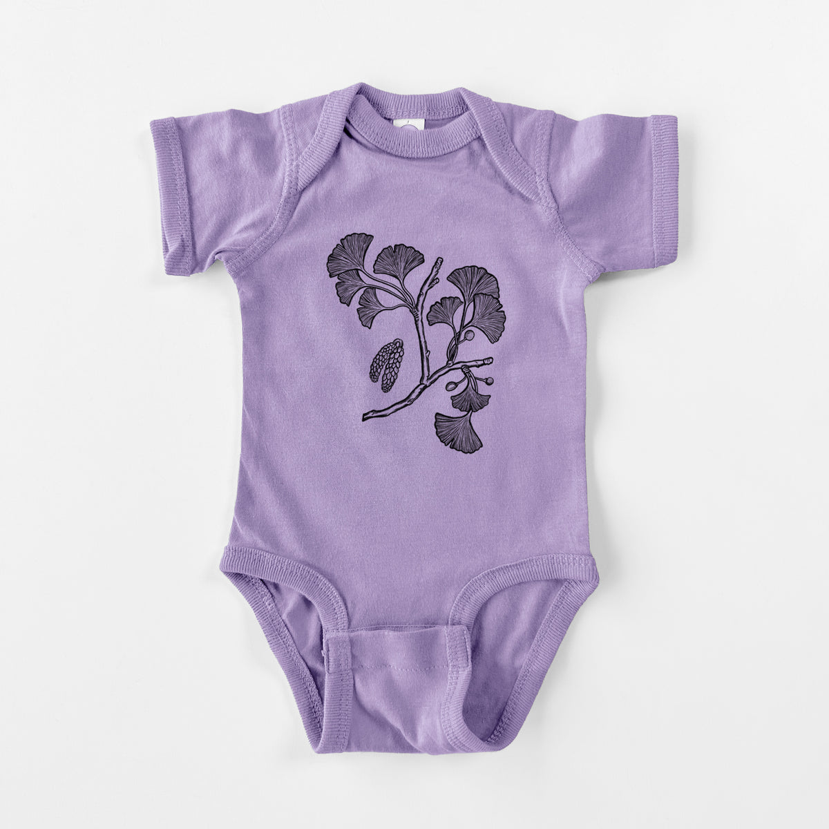 Ginkgo Biloba - Ginkgo Tree Stem with Leaves - Baby Fine Jersey Bodysuit