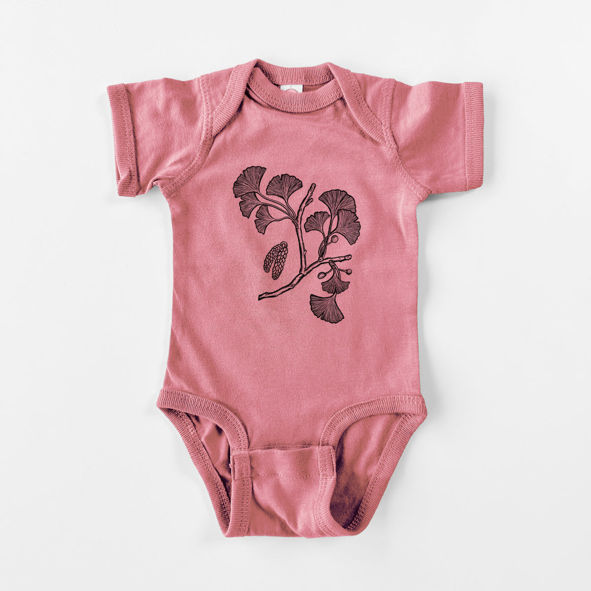 Ginkgo Biloba - Ginkgo Tree Stem with Leaves - Baby Fine Jersey Bodysuit