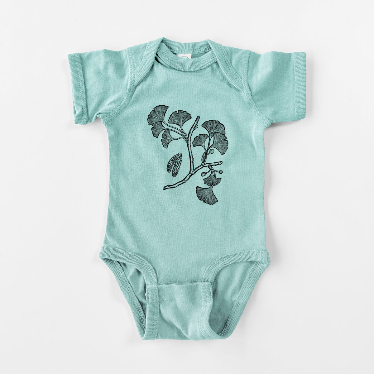 Ginkgo Biloba - Ginkgo Tree Stem with Leaves - Baby Fine Jersey Bodysuit