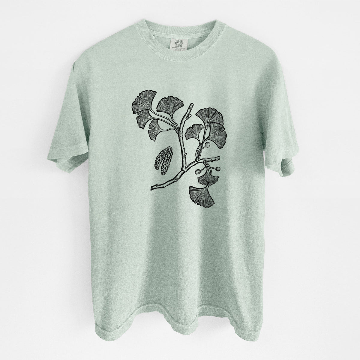 Ginkgo Biloba - Ginkgo Tree Stem with Leaves - Unisex Comfort Colors Garment-Dyed Heavyweight T-shirt