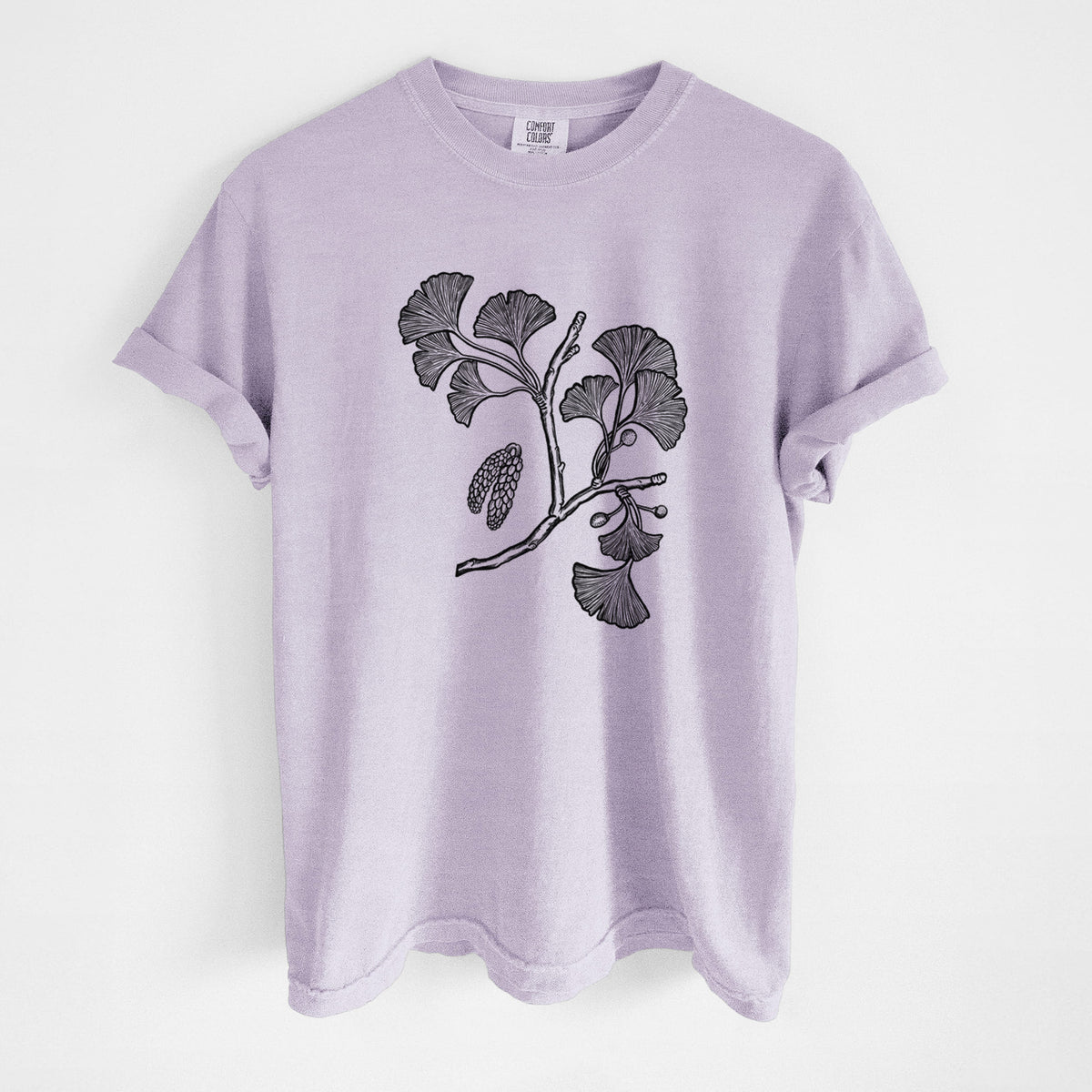 Ginkgo Biloba - Ginkgo Tree Stem with Leaves - Unisex Comfort Colors Garment-Dyed Heavyweight T-shirt