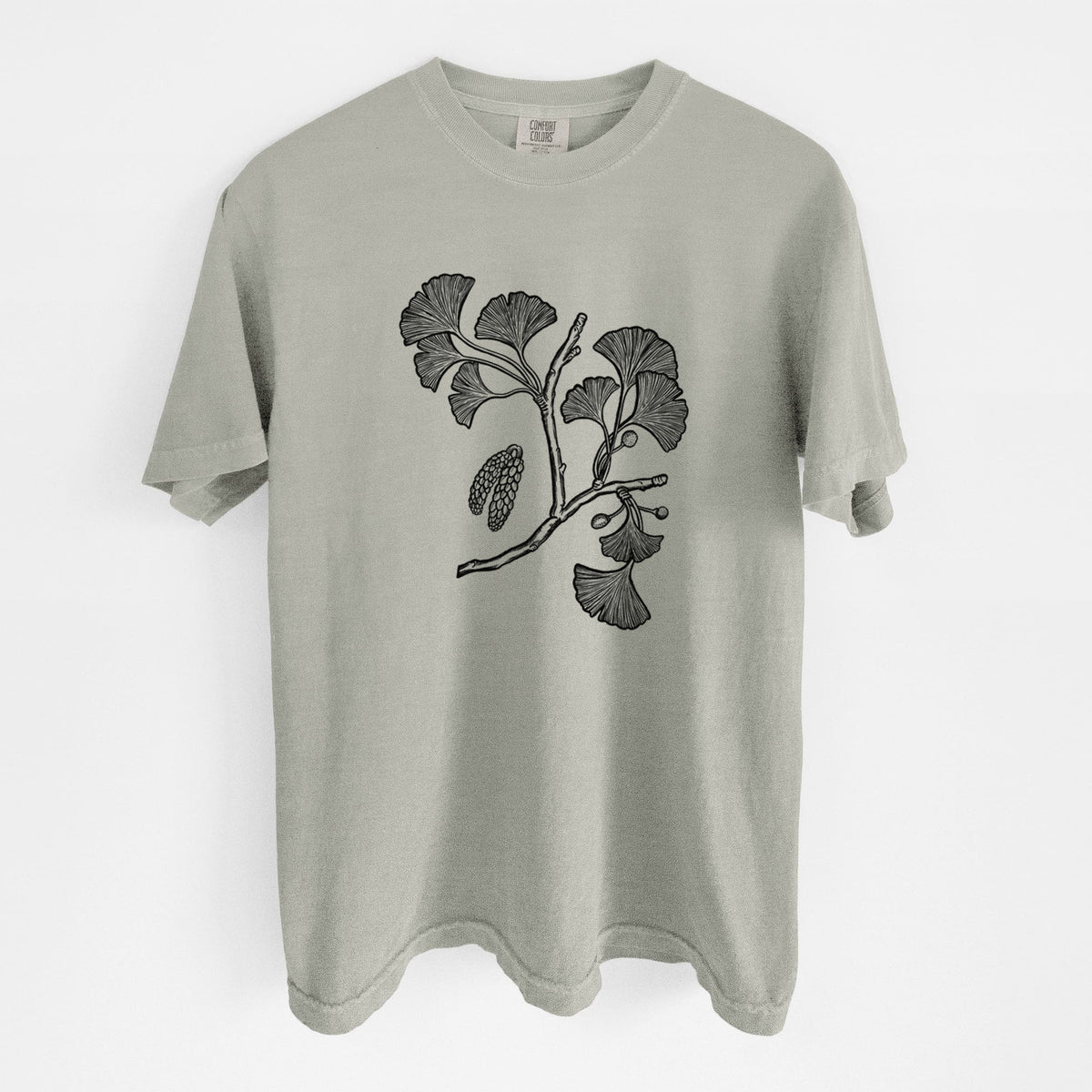 Ginkgo Biloba - Ginkgo Tree Stem with Leaves - Unisex Comfort Colors Garment-Dyed Heavyweight T-shirt