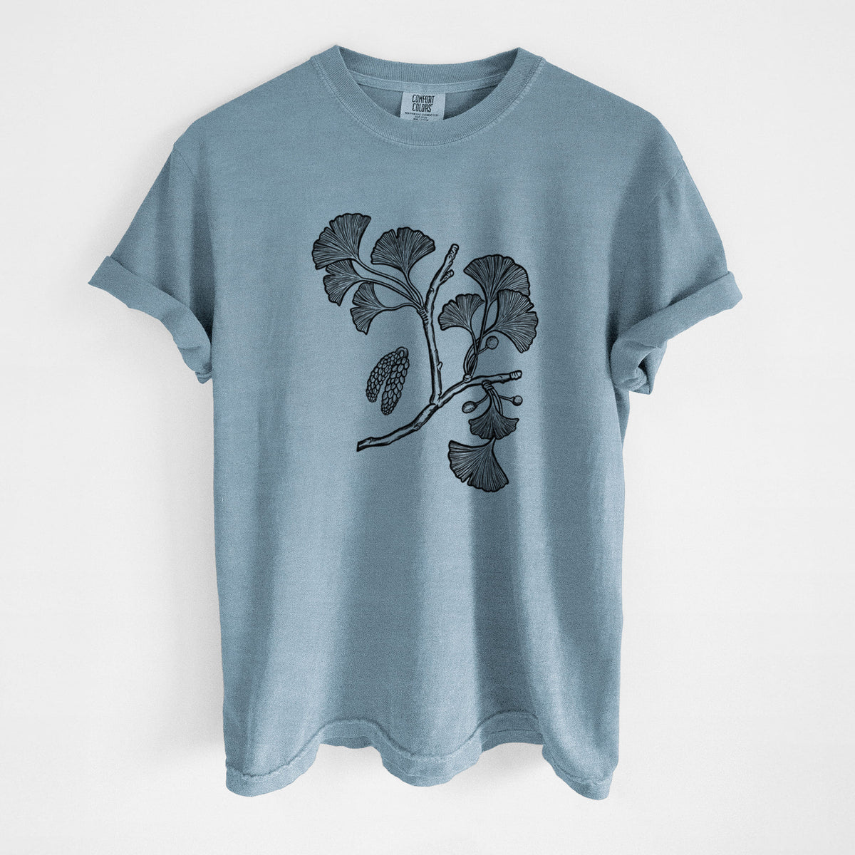 Ginkgo Biloba - Ginkgo Tree Stem with Leaves - Unisex Comfort Colors Garment-Dyed Heavyweight T-shirt