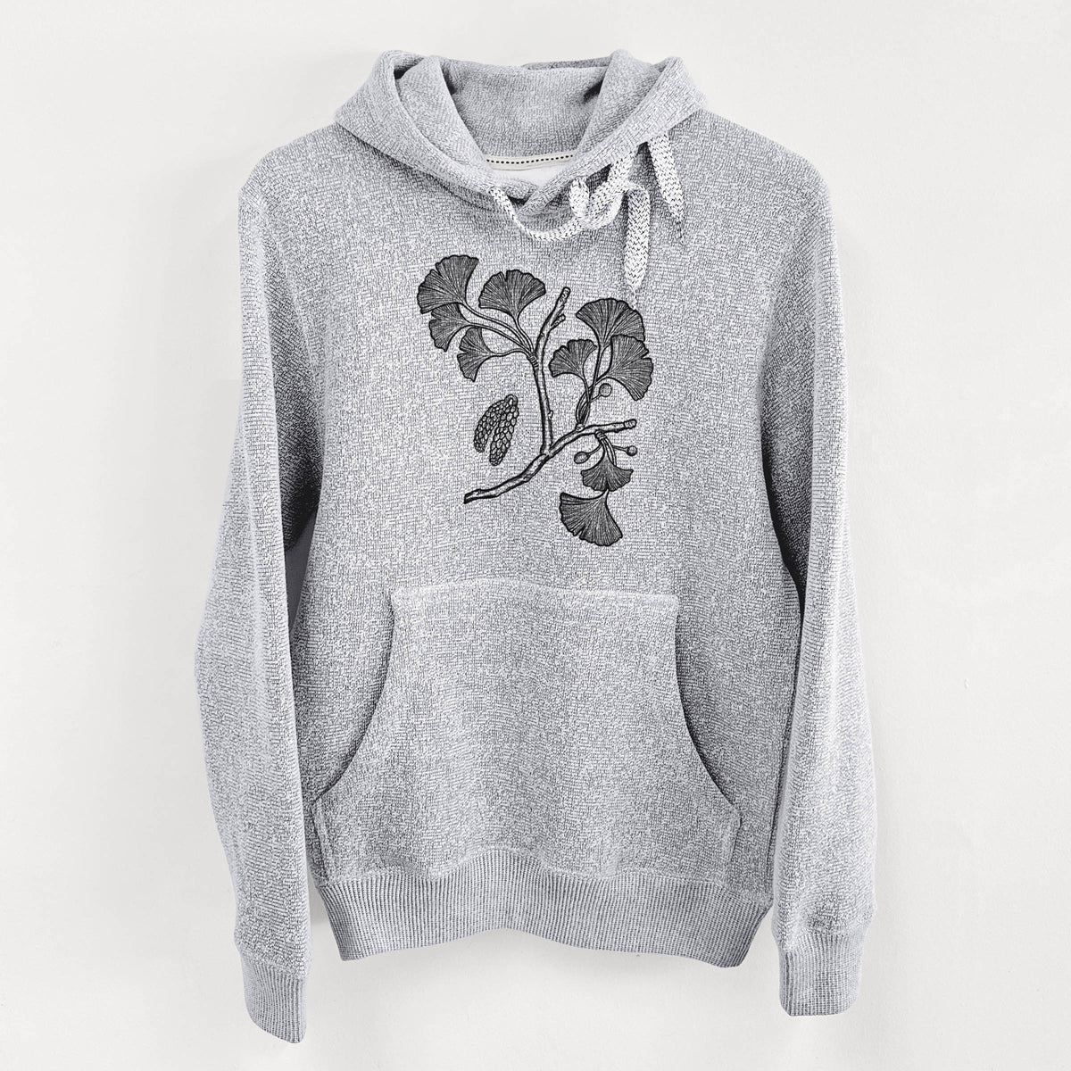 Ginkgo Biloba - Ginkgo Tree Stem with Leaves - Knit Hoodie