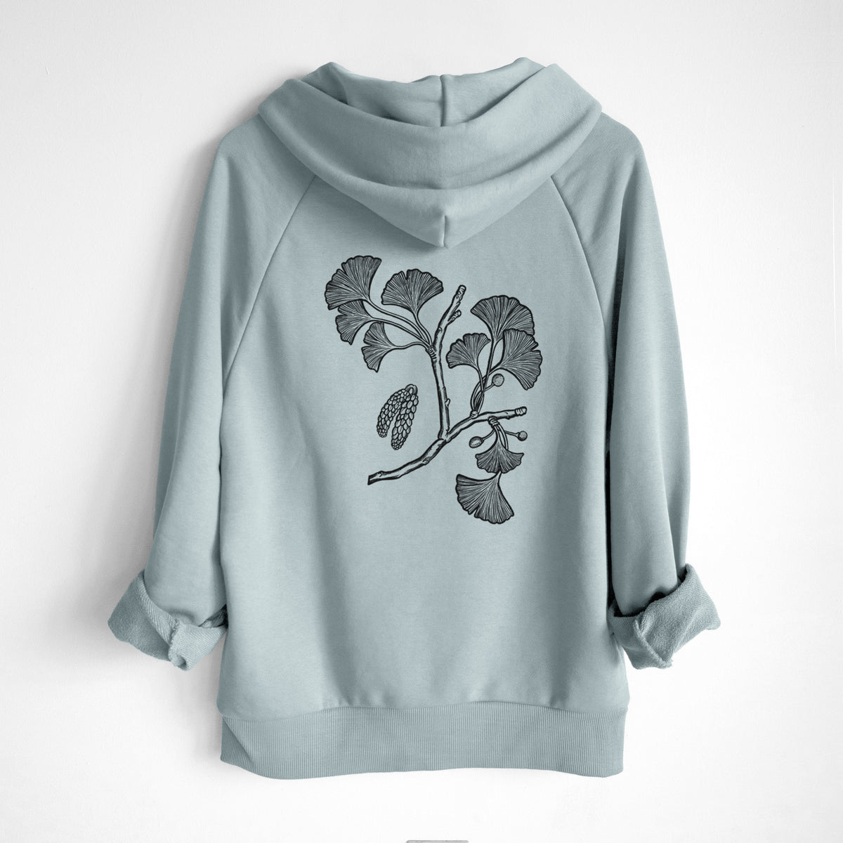 Ginkgo Biloba - Ginkgo Tree Stem with Leaves - UltraLuxe Heavyweight French Terry Hoodie