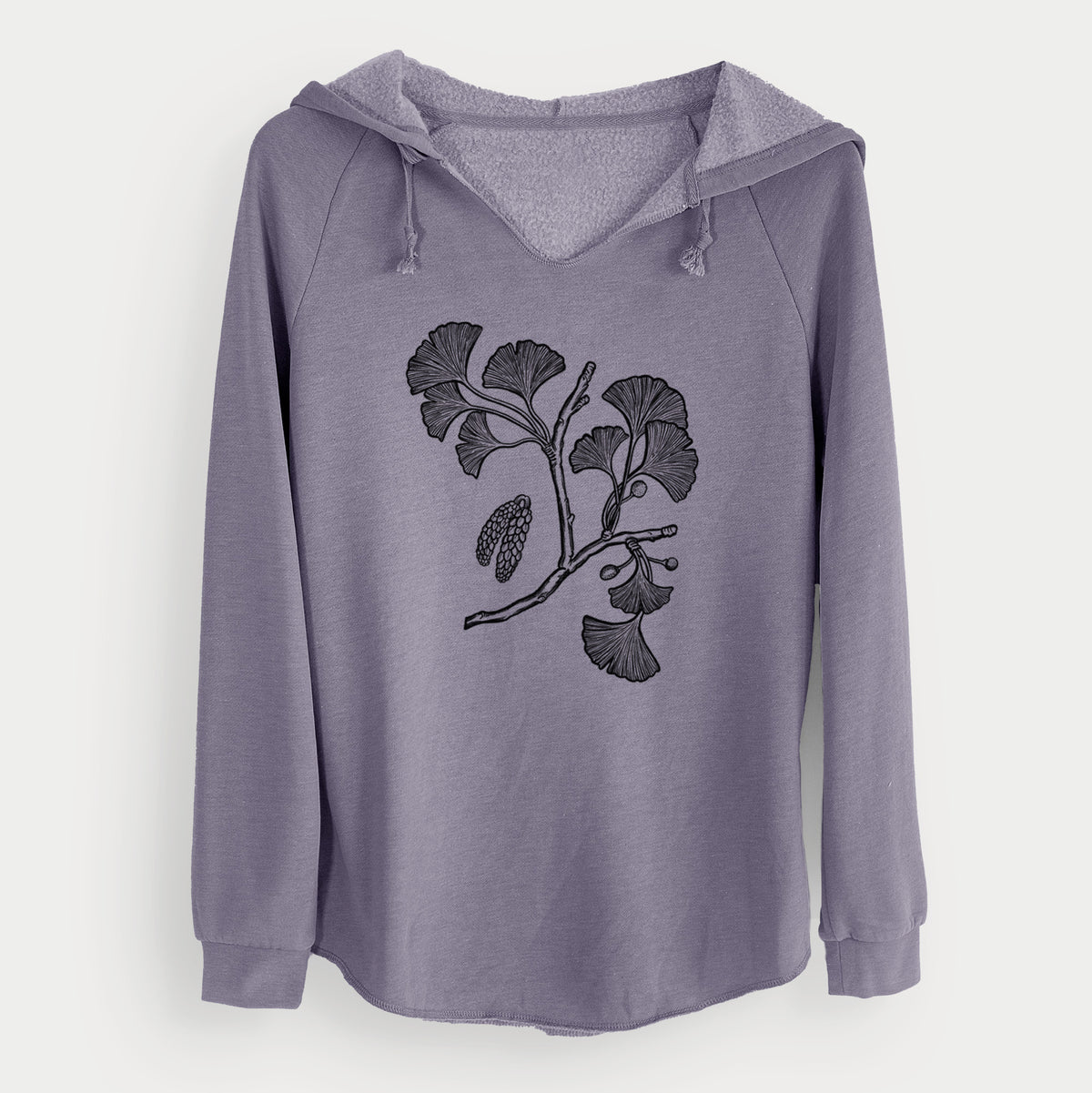 Ginkgo Biloba - Ginkgo Tree Stem with Leaves - Cali Wave Hooded Sweatshirt