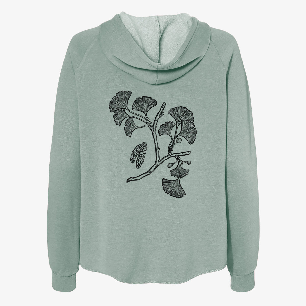 Ginkgo Biloba - Ginkgo Tree Stem with Leaves - Women's Cali Wave Zip-Up Sweatshirt