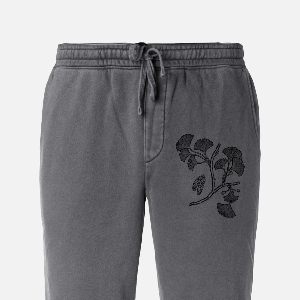 Ginkgo Biloba - Ginkgo Tree Stem with Leaves - Unisex Pigment Dyed Sweatpants