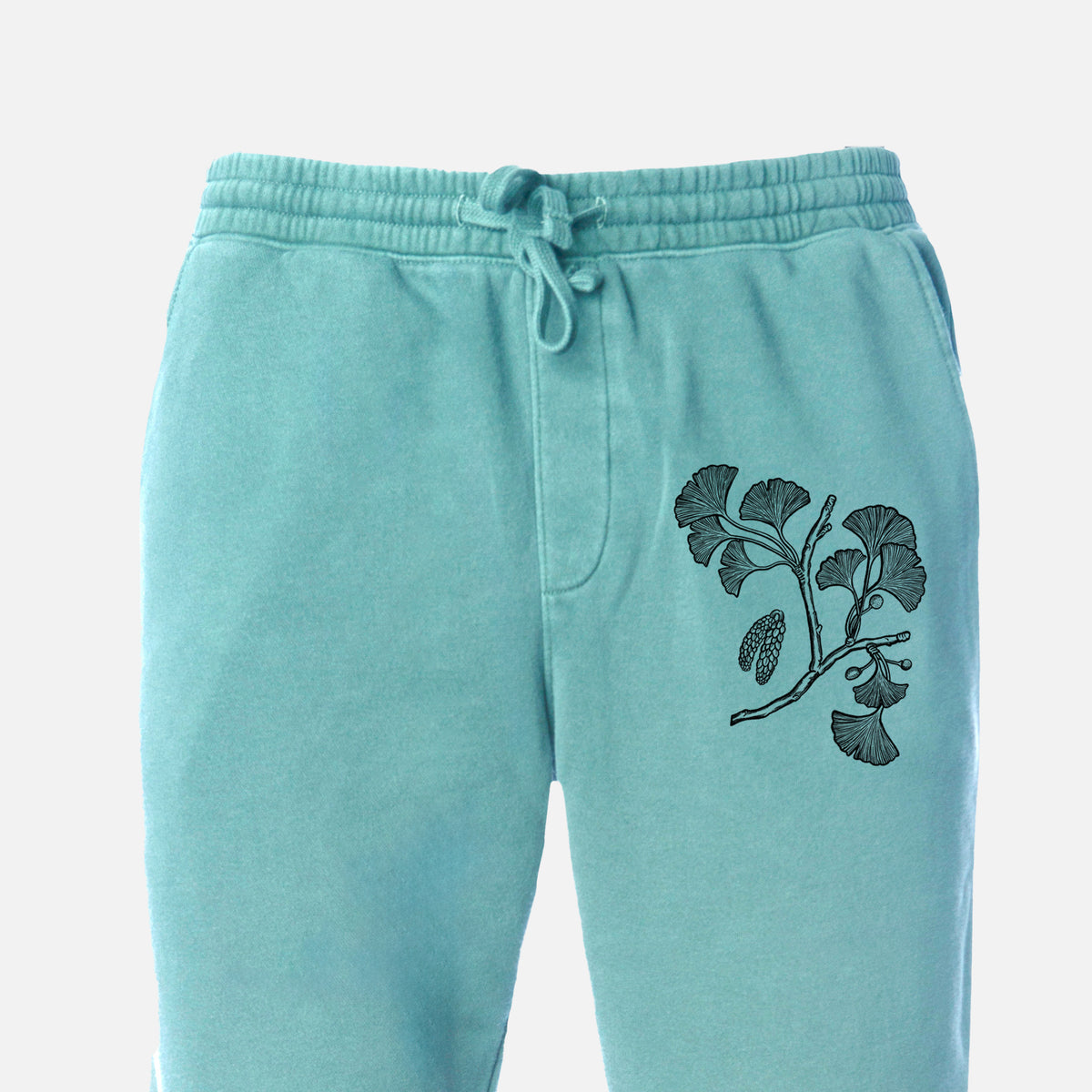 Ginkgo Biloba - Ginkgo Tree Stem with Leaves - Unisex Pigment Dyed Sweatpants