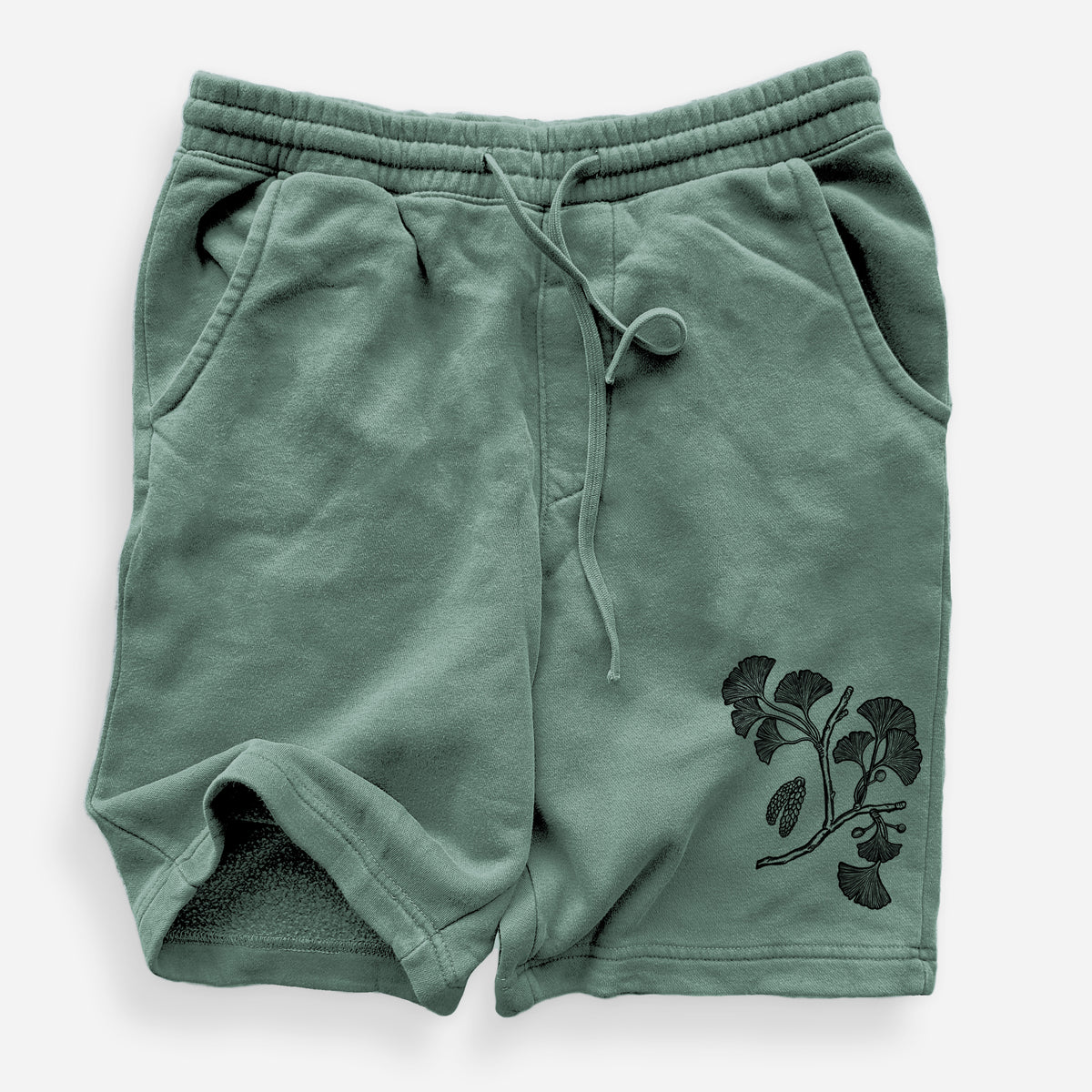 Ginkgo Biloba - Ginkgo Tree Stem with Leaves - Unisex Pigment Dyed Shorts