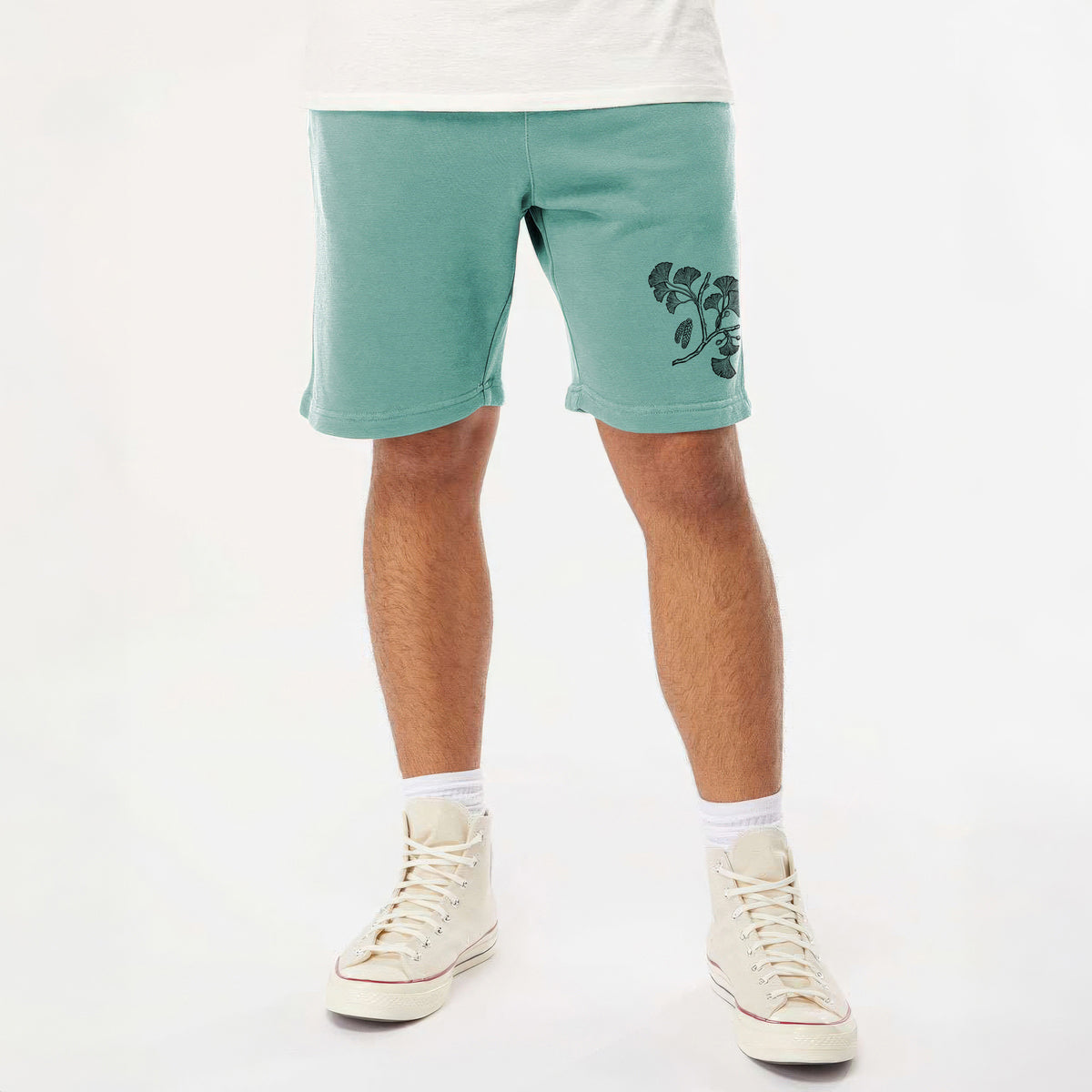 Ginkgo Biloba - Ginkgo Tree Stem with Leaves - Unisex Pigment Dyed Shorts