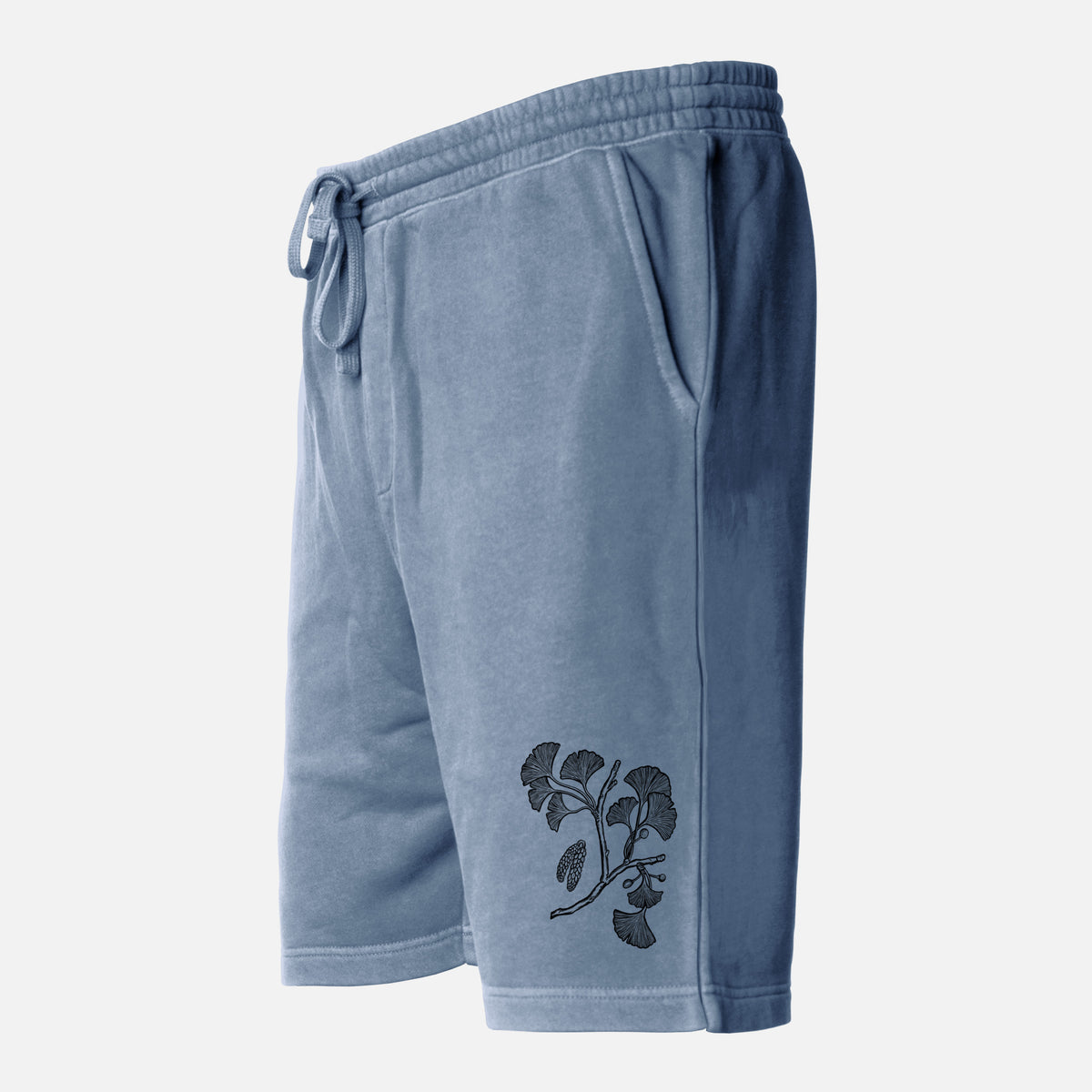 Ginkgo Biloba - Ginkgo Tree Stem with Leaves - Unisex Pigment Dyed Shorts
