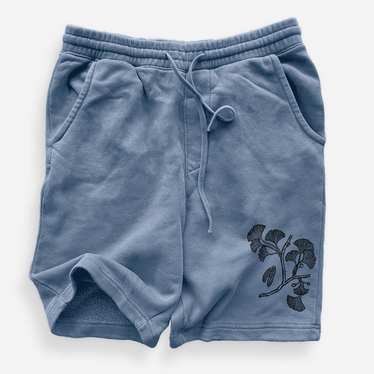 Ginkgo Biloba - Ginkgo Tree Stem with Leaves - Unisex Pigment Dyed Shorts