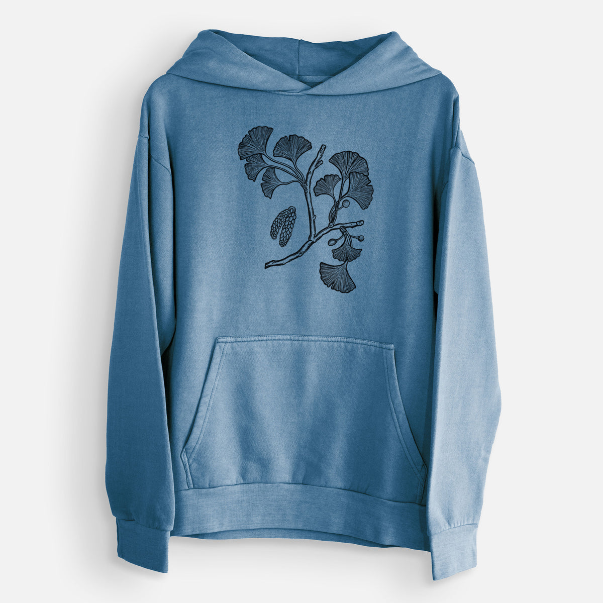 Ginkgo Biloba - Ginkgo Tree Stem with Leaves  - Urban Heavyweight Hoodie